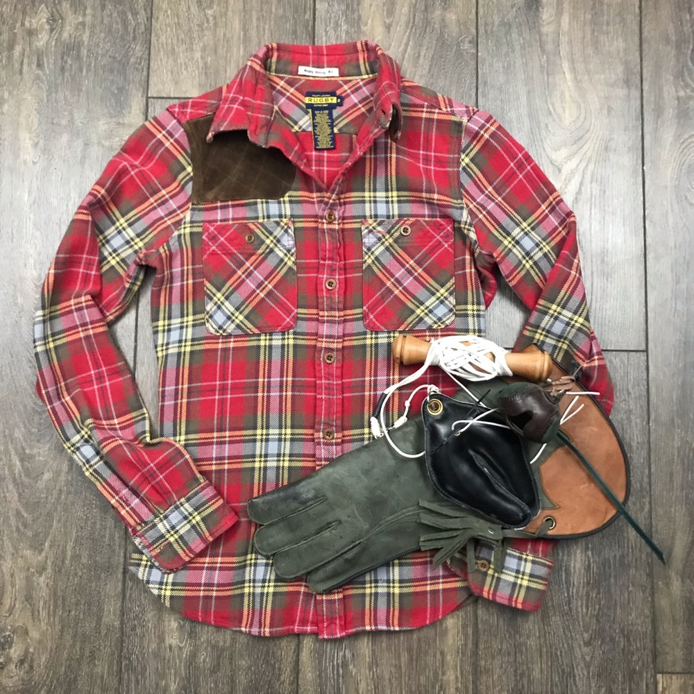 {Rugby Ralph Lauren} Skinny Fit Plaid Shirt RARE - Picture 1 of 6